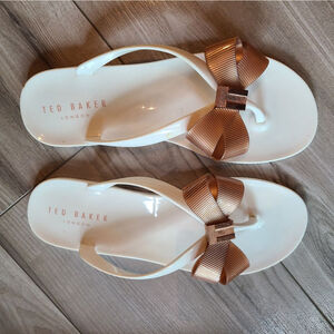 Ted Baker Twinkle Toes Sandals White Gold Size 7 Brand New